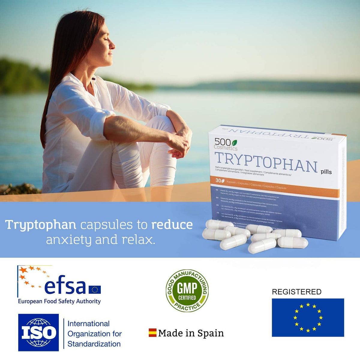 500cosmetics Tryptophan Entspannung & Kontrolle von Angstzuständen