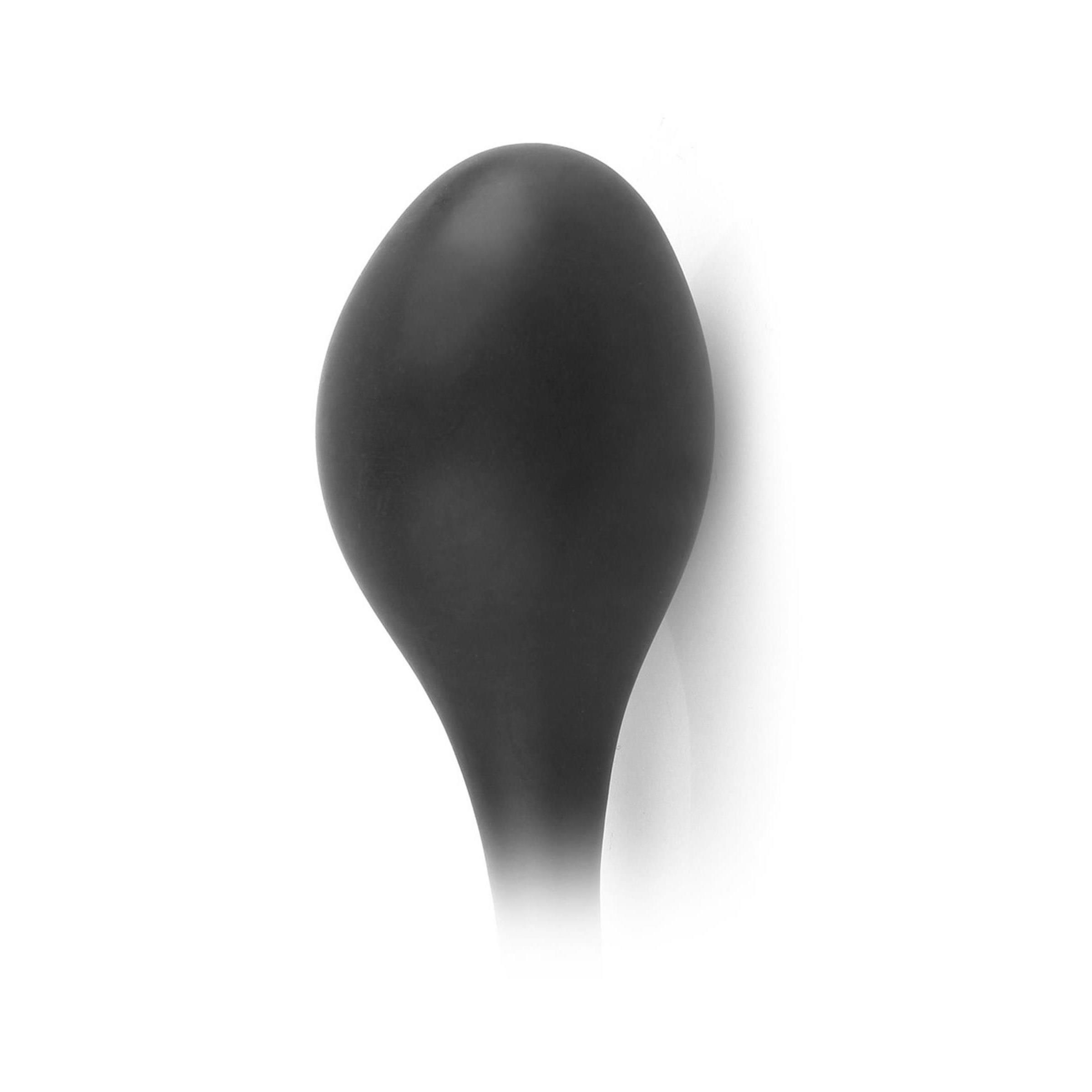 Schwarzer Anal-Expander. Tropfenförmig, aus Gummi.