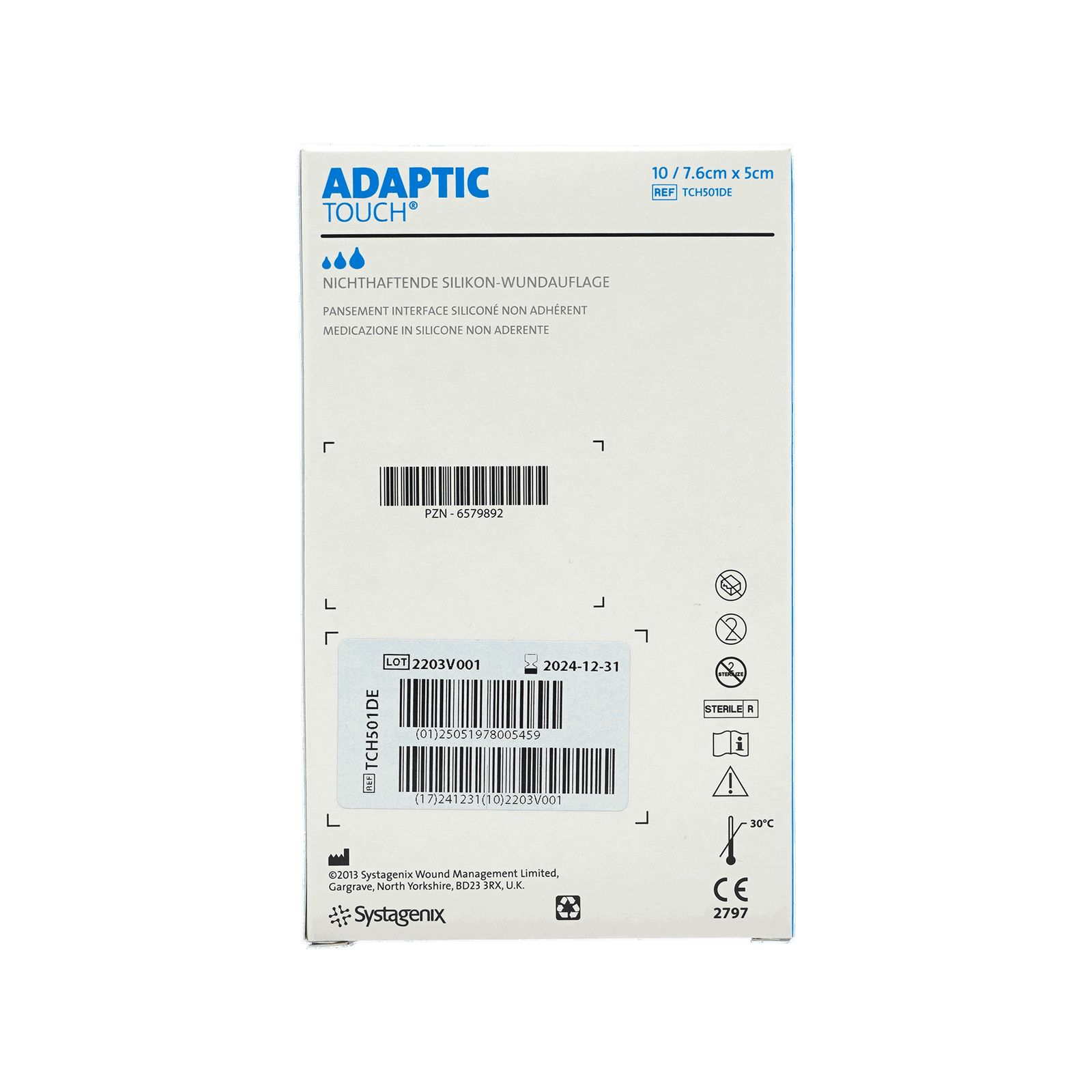 ADAPTIC Touch 5x7,6 cm nichthaft.Sil.Wundauflage