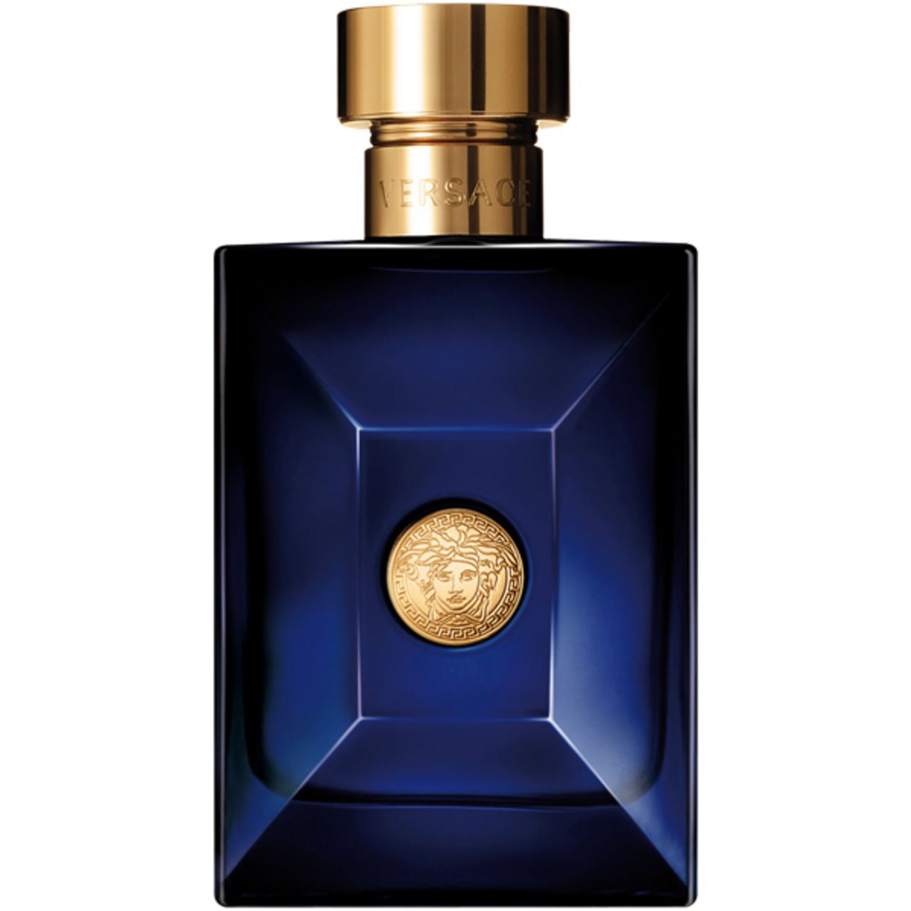 Blau-goldene Verpackung. Text: Versace Pour Homme Dylan Blue. 100 ml.
