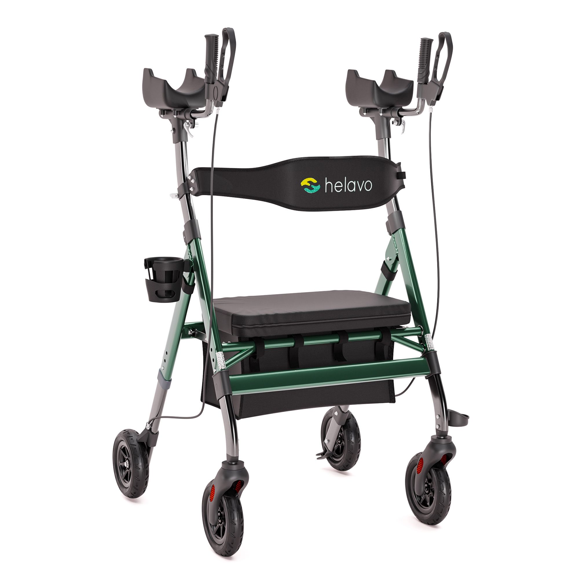 Helavo XXL Schwerlast Arthritis Rollator breit Stand Up Gehhilfe mit Armlehnen bis 226kg