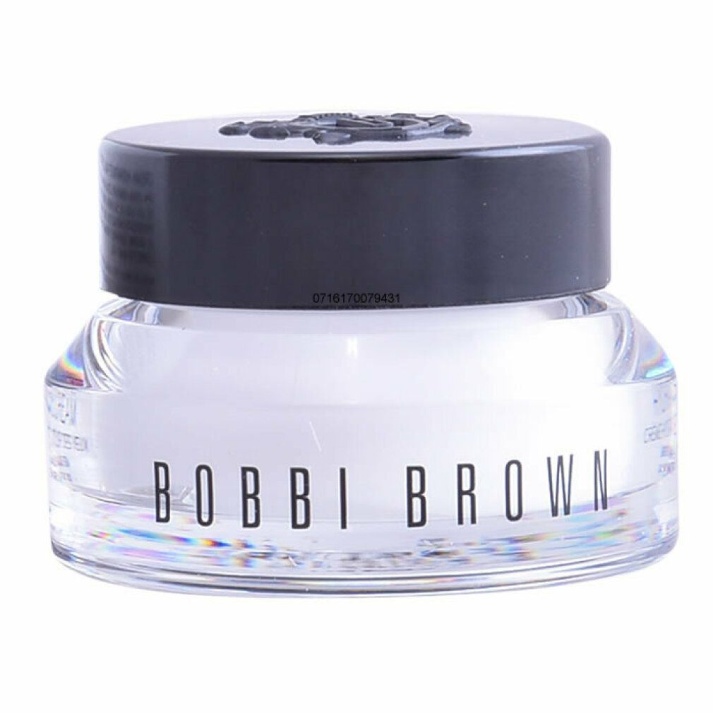 Glasbehälter mit schwarzem Deckel. Aufschrift BOBBI BROWN. Produkt für die Augenpartie.