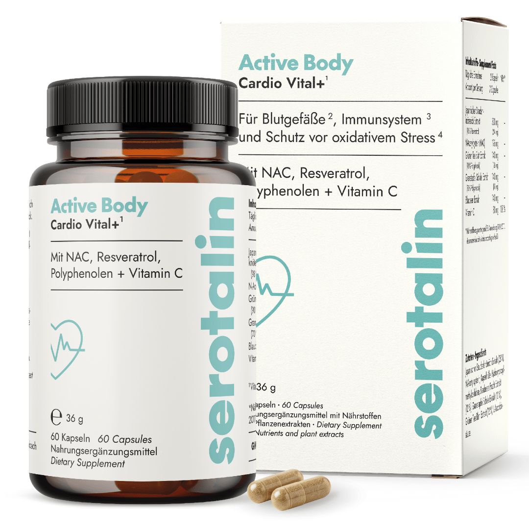 serotalin Active Body Cardio Vital+ | Herz-Kreislauf & Immunsystem | Vitamin C & NAC für Energie