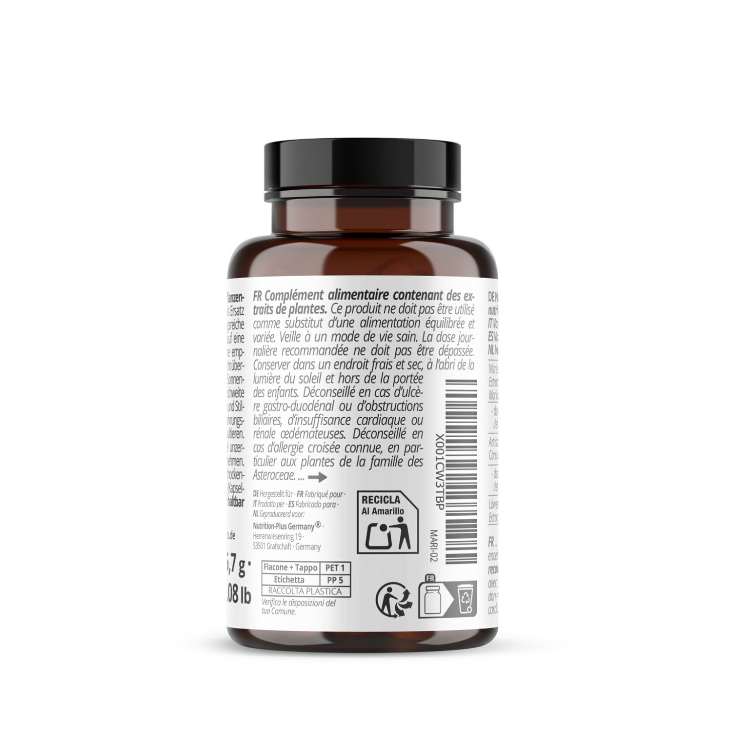 nutri+ Mariendistel Kapseln mit Artischocke + Löwenzahn