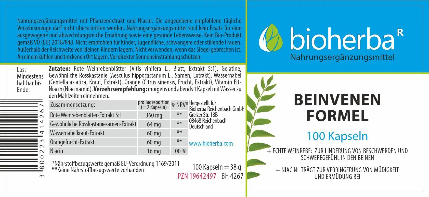 Bioherba Beinvenen Formel Kapseln