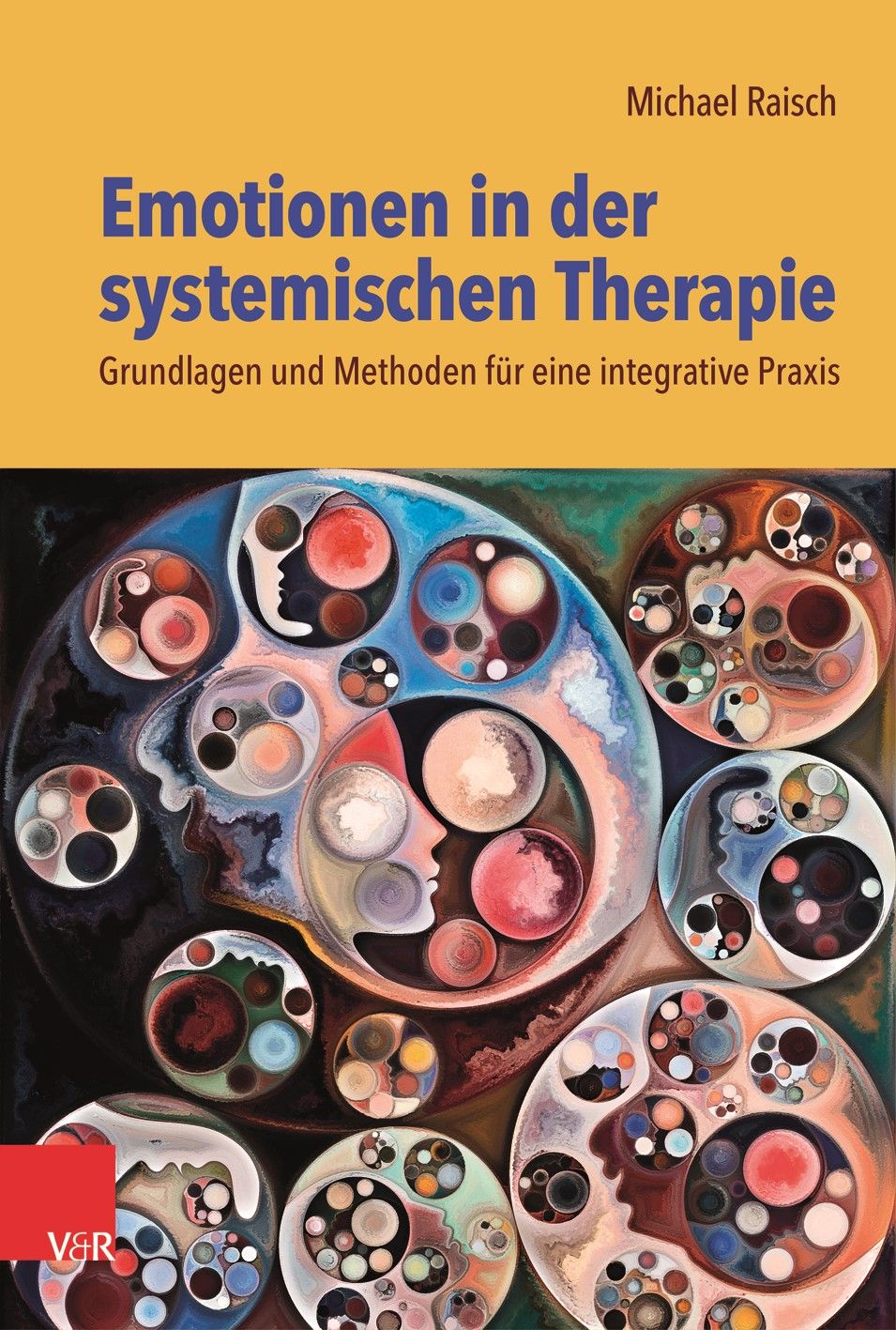Buchcover: Emotionen in der systemischen Therapie. Titel und Autor sichtbar. Abbildung mit Kreisen und Gesichtern.