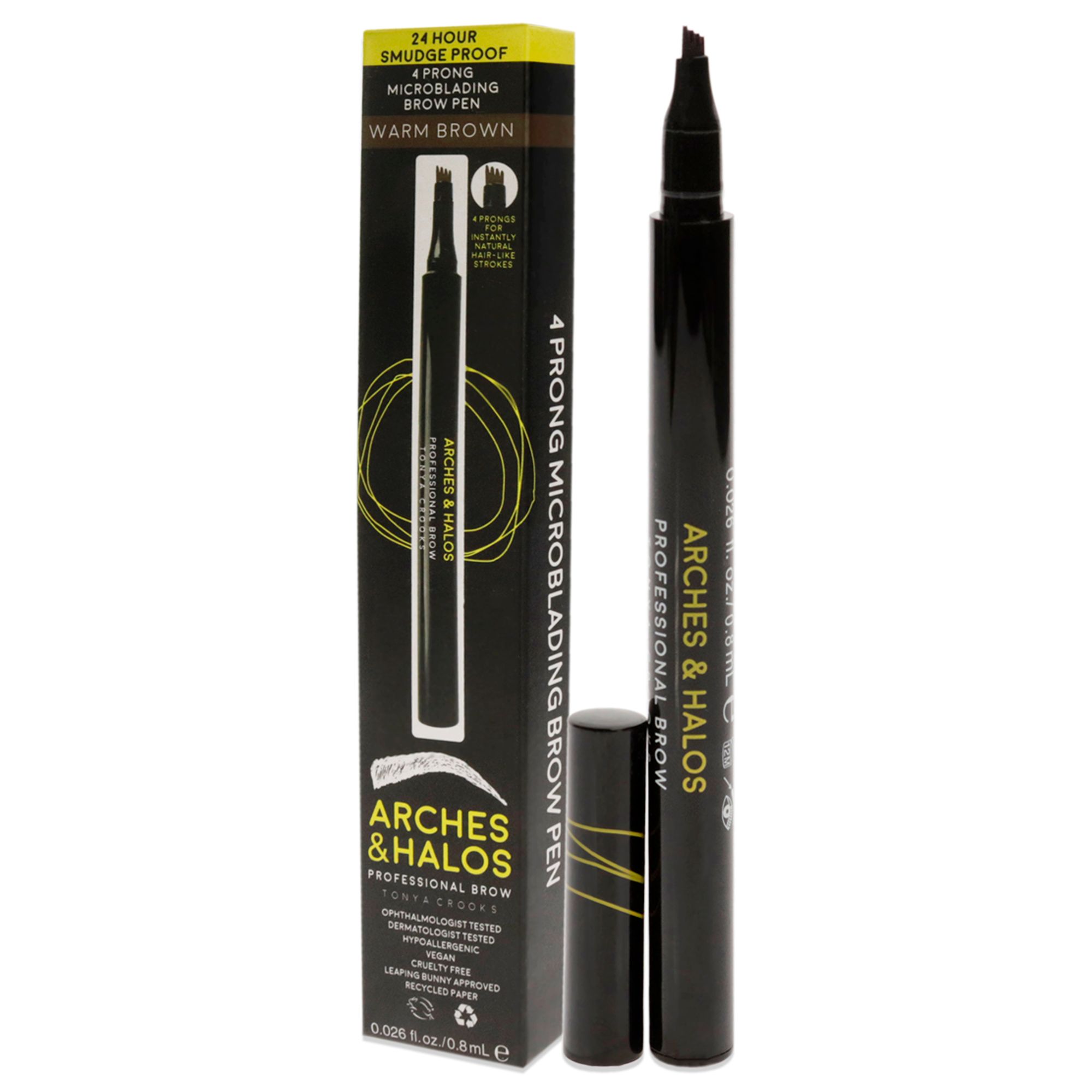 4 Prong Microblading Augenbrauenstift - Warm Brown von Arches and Halos