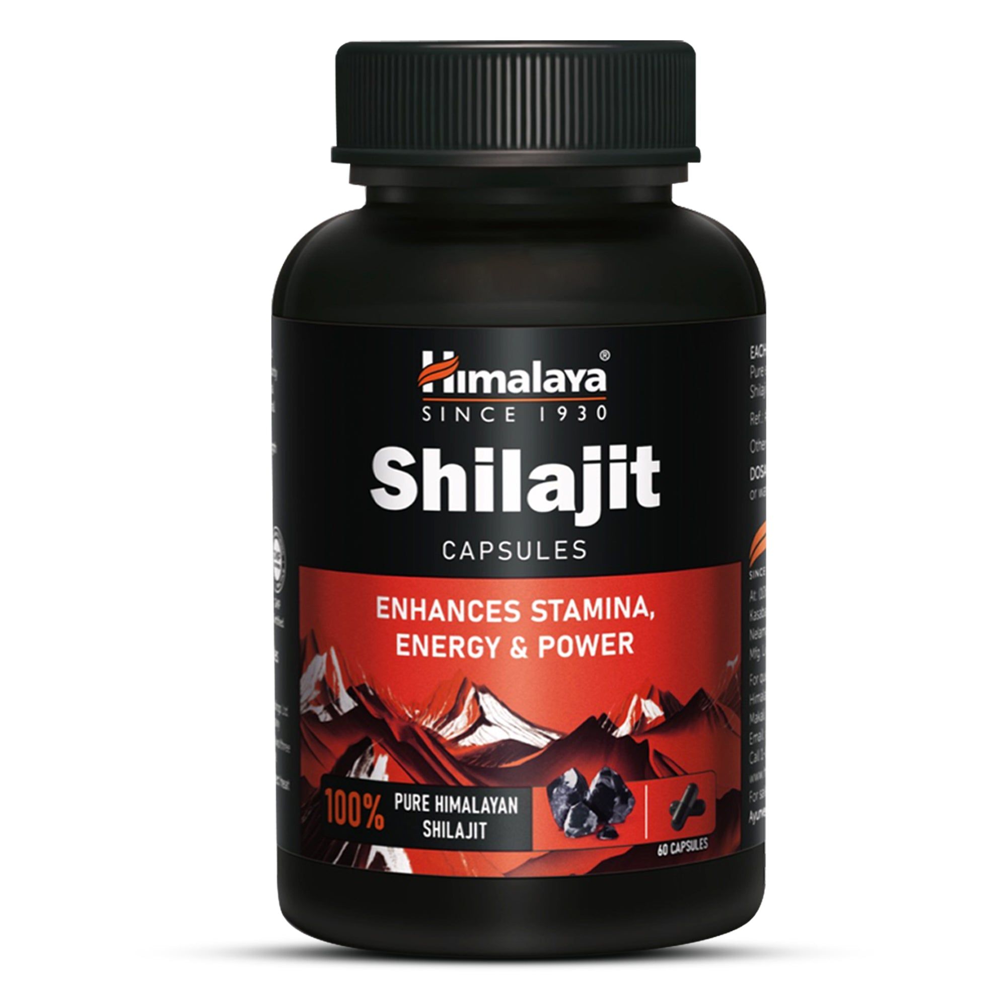 Himalaya Shilajit Kapseln – 100 % rein | 60 %+ Fulvinsäure Energie & Kraft St