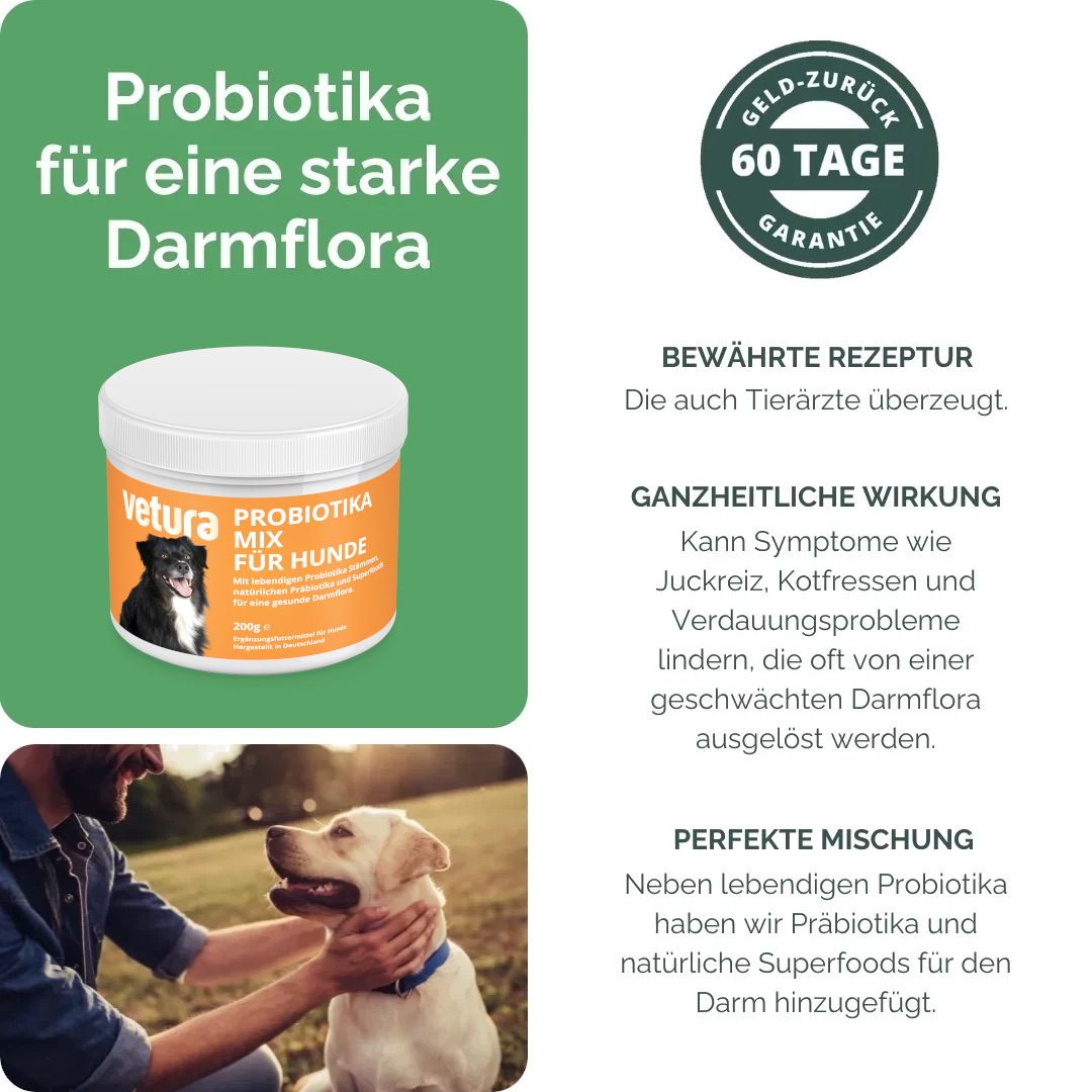 Vetura Probiotika-Mix für Hunde mit Verdauungsproblemen