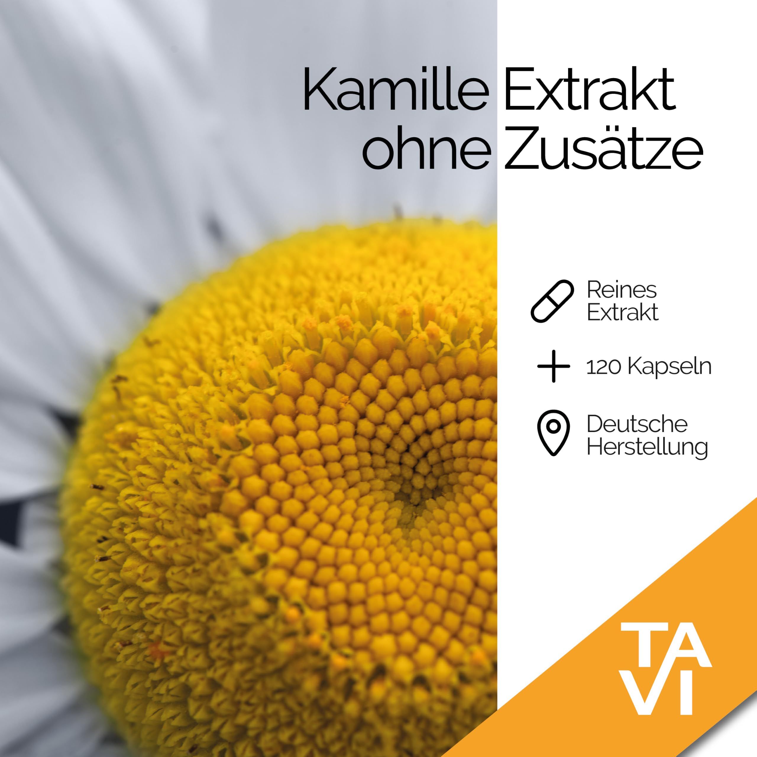 TAVI® Kamille Extrakt Kapseln (Kamillenblüten, Matricaria chamomilla)