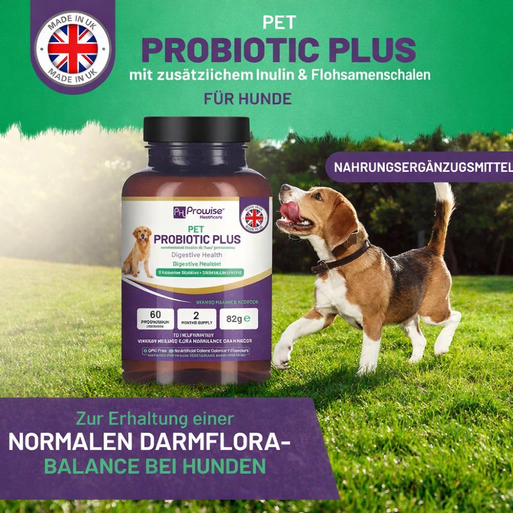 Prowise Healthcare Pet Probiotic Plus mit Inulin und Flohsamenschalen 2 Milliarden CFU