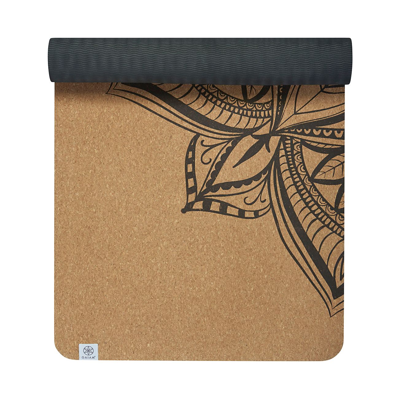 Gaiam Yogamatte aus Kork mit Mandala-Print