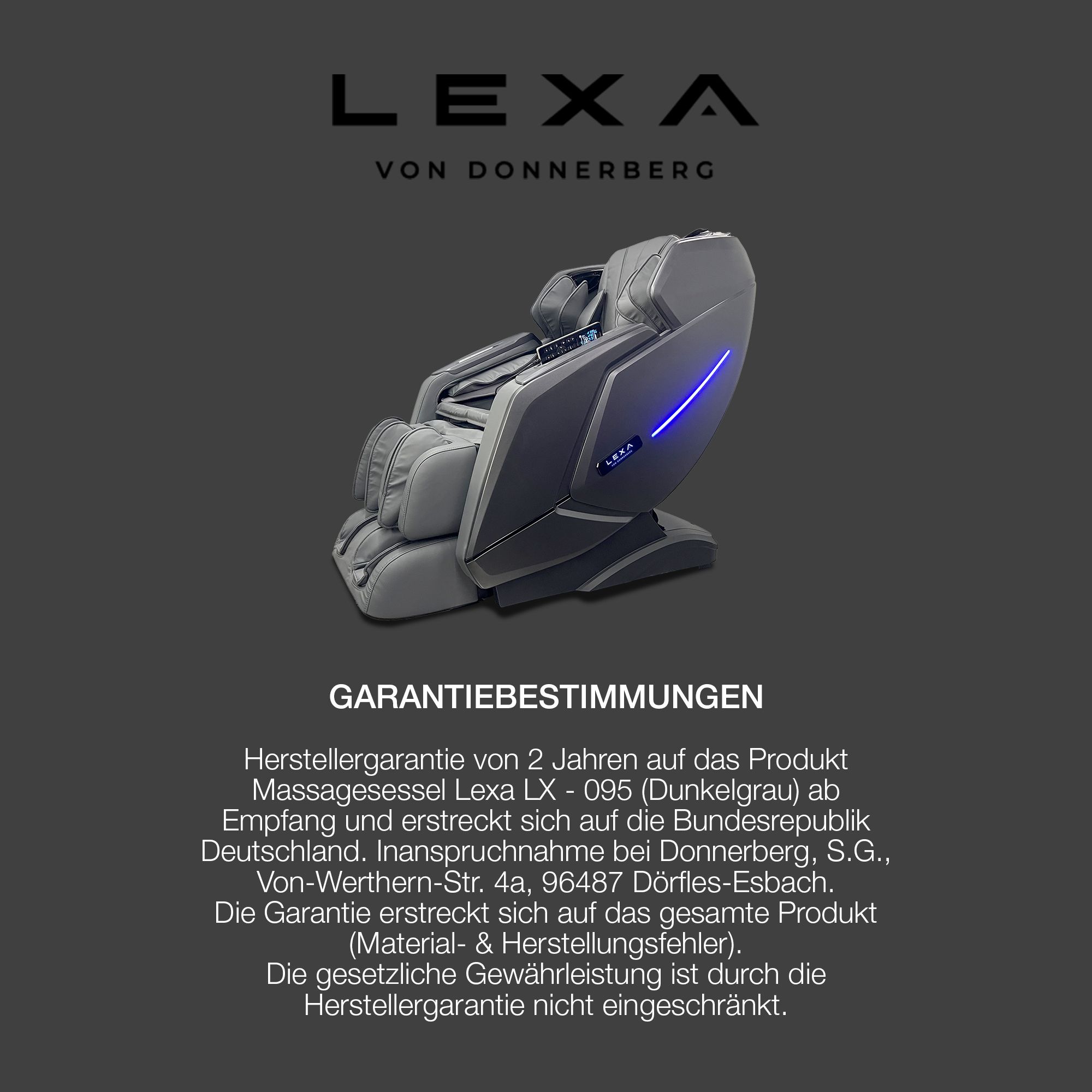 Donnerberg Massagesessel Lexa Dunkelgrau