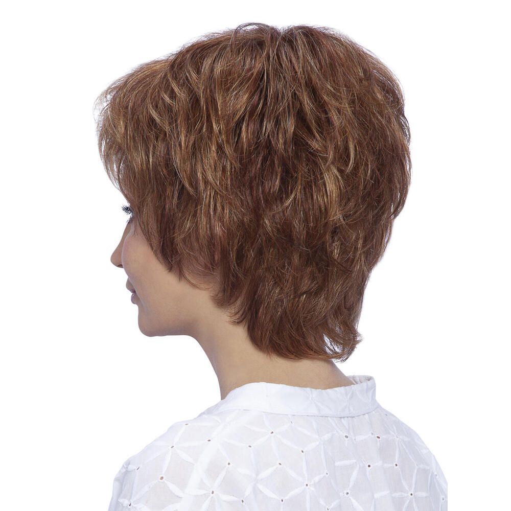 Perücke Julia von Lofty, braun-rot, kurze, gewellte Haare, Rückansicht.