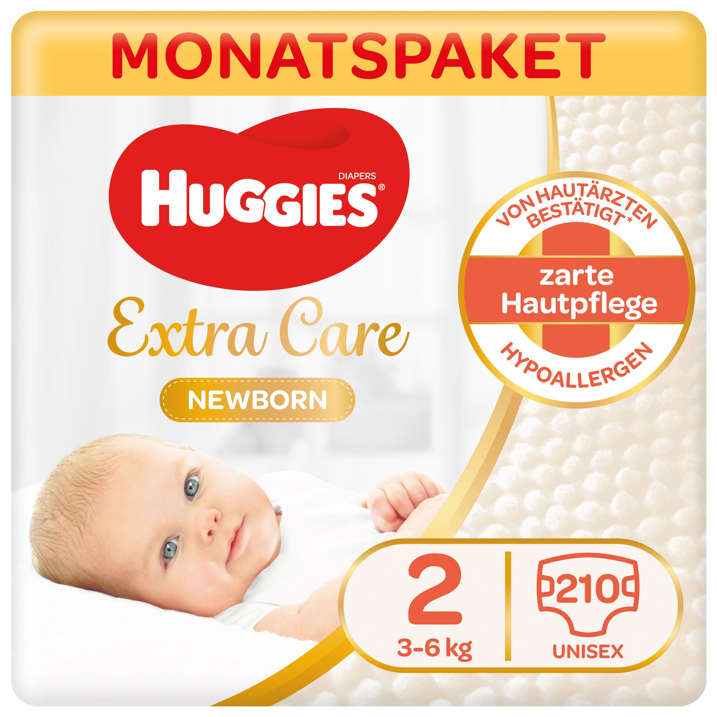 Huggies Newborn Babywindeln Windeln für Neugeborene Größe 2 (3-6 kg)