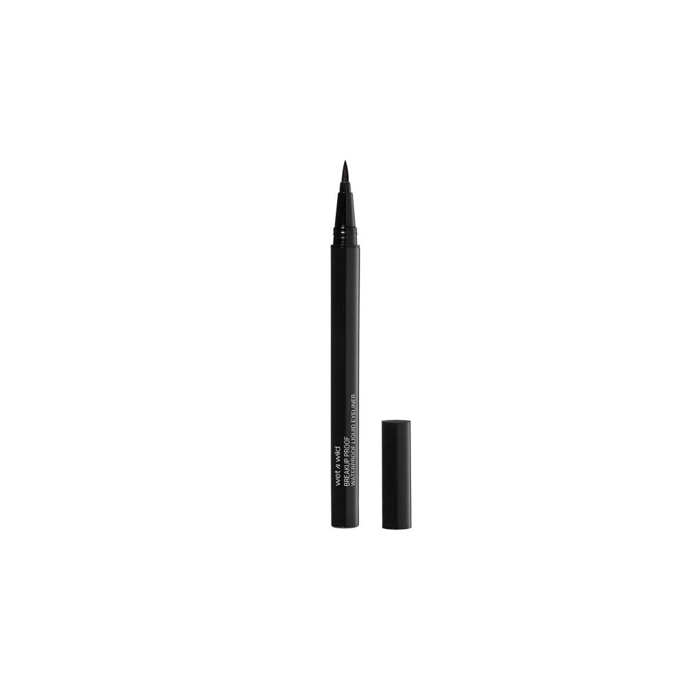 Schwarzer Eyeliner-Stift mit Kappe. Aufschrift: Breakup Proof Waterproof Liquid Eyeliner Ultra Black.