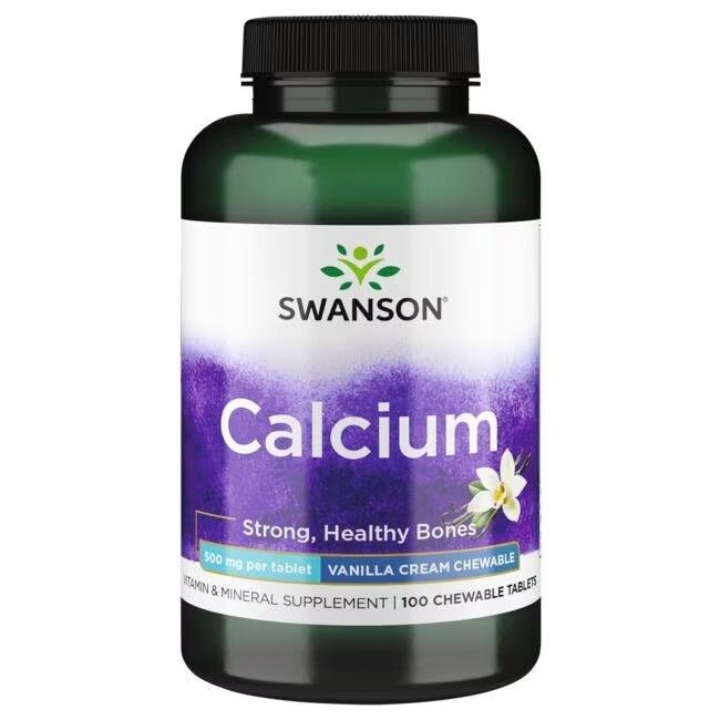 Swanson Calcium 500 mg 100 Vanillecreme Kautabletten Pc