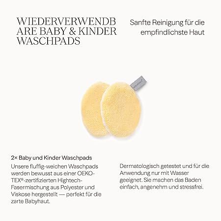 waschies supersofte Waschpads Kinder & Babys 2er Set Pastel Yellow
