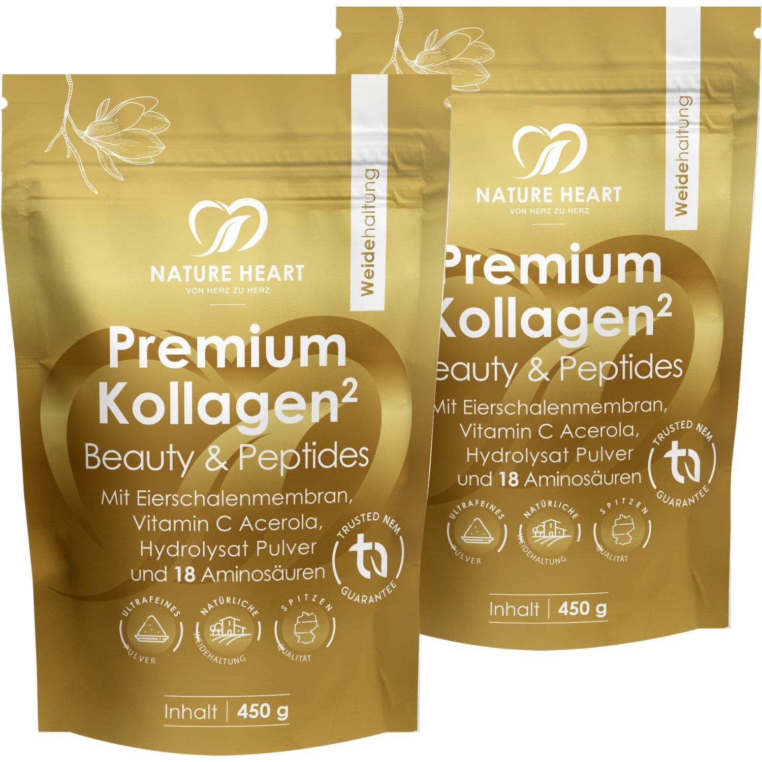 Nature Heart Premium Kollagen 2x450 g Pulver