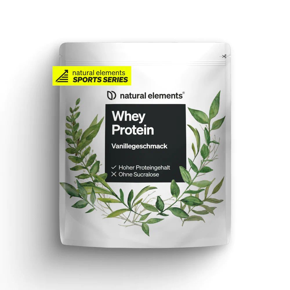 natural elements Whey Protein Pulver – Vanille – 1kg – 24g Protein pro Portion – nicht zu süß