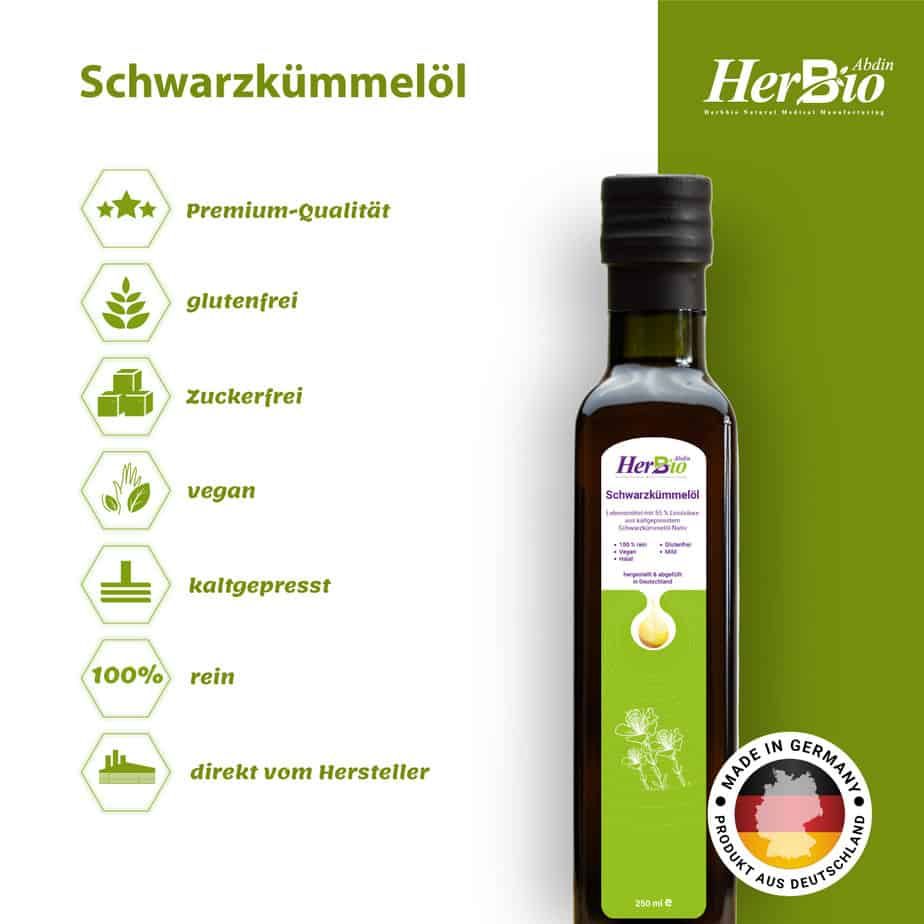 HerbBio Schwarzkümmelöl kaltgepresst & gefiltert