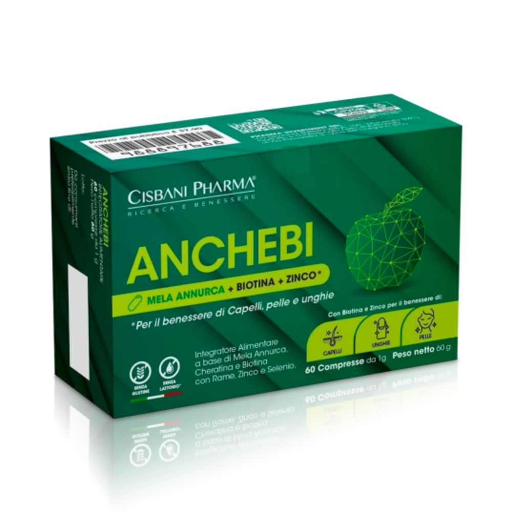 CISBANI PHARMA Anchebi - Integratore Alimentare per Capelli, Pelle ed Unghie con Biotina e Cheratina