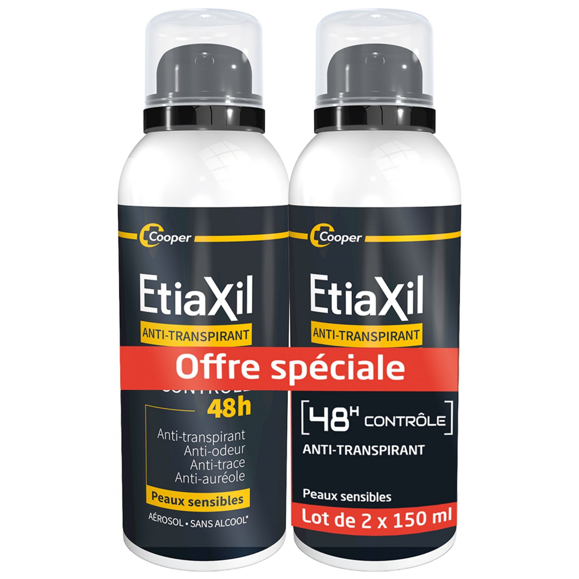 Etiaxil Männer Anti-Perspirant Deodorant Control 48H Aerosol Packung mit 2 x 15x10,3x5 cm