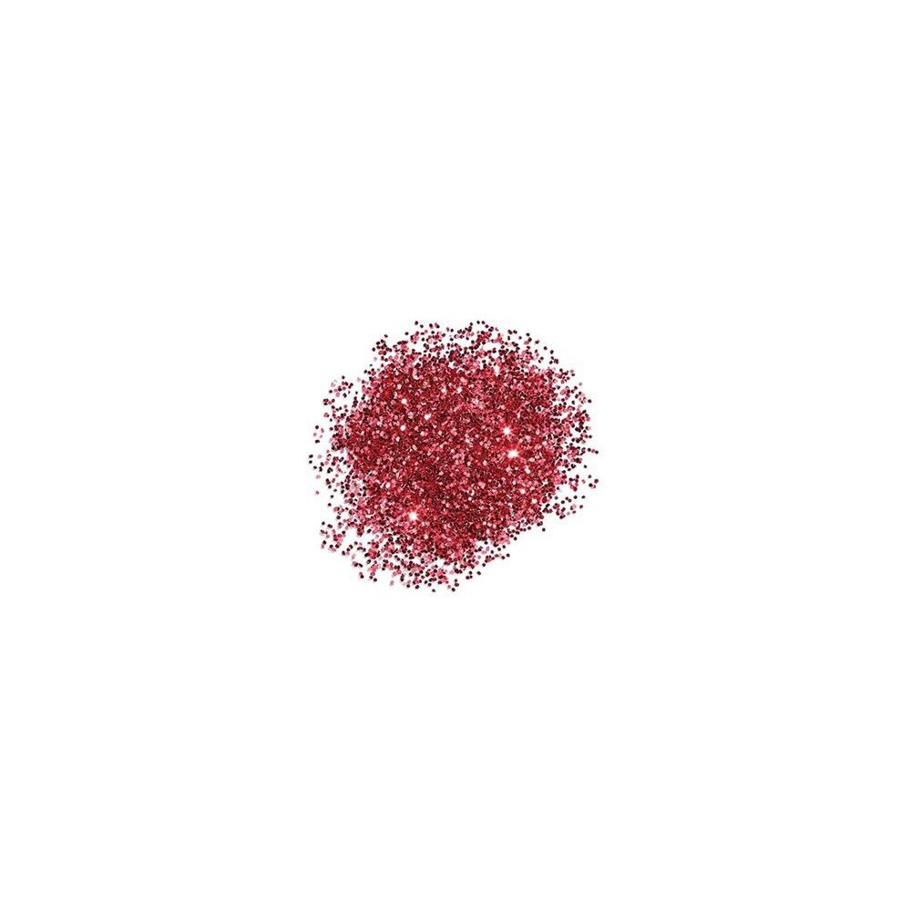 Roter Glitzerhaufen. Runde Form. Auf weißem Hintergrund.