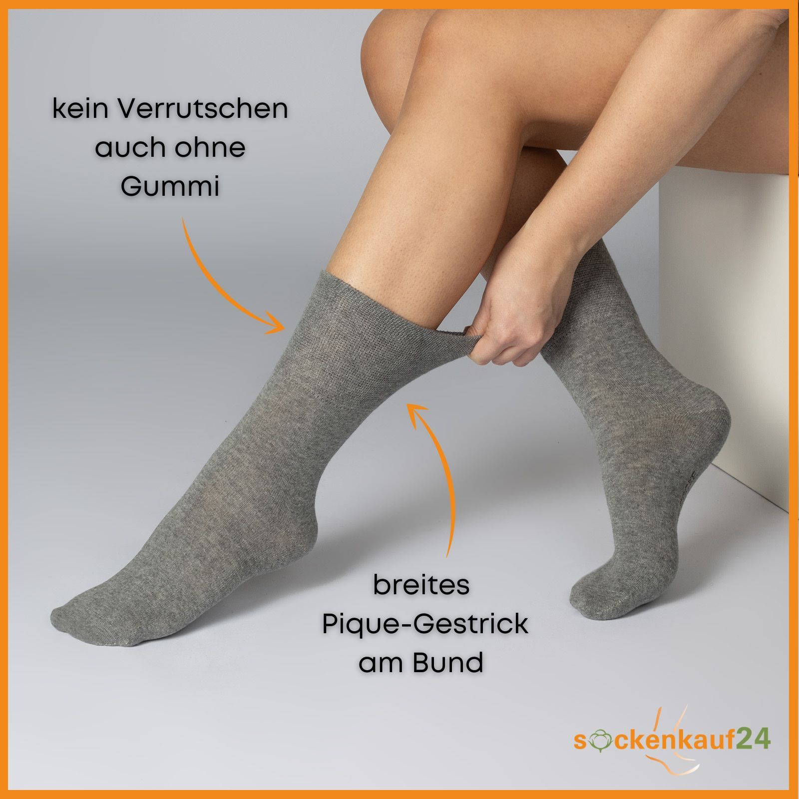 Diabetiker Socken ohne Gummi & ohne Naht aus 97% Baumwolle für Damen und Herren