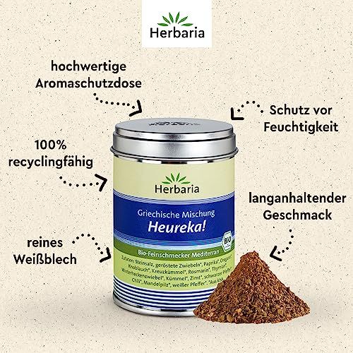 Herbaria Heureka! Griechische Mischung in aromaschützender Weißblechdose, 100% recyclingfähig.