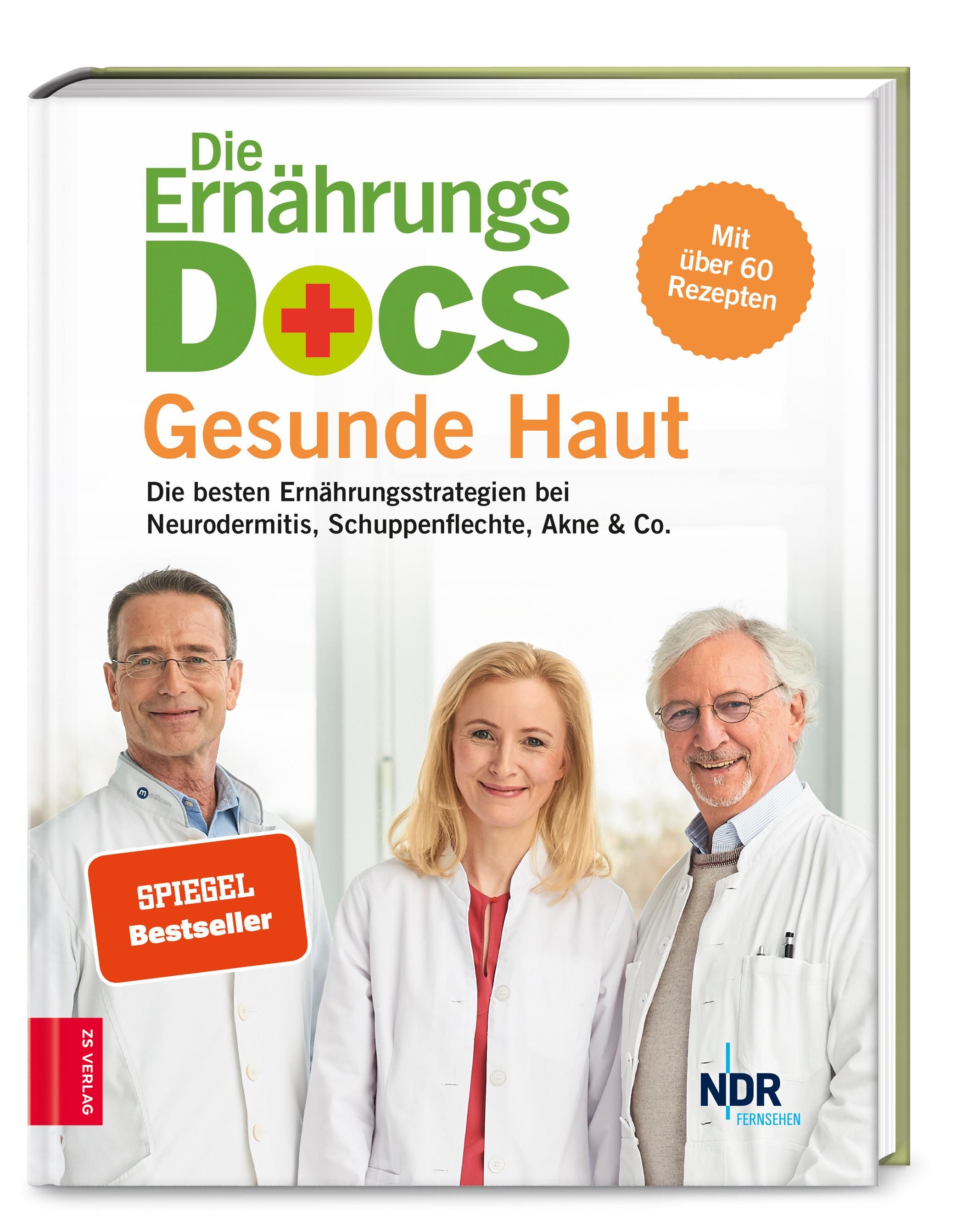 Buchcover: "Die Ernährungs-Docs - Gesunde Haut". Ärzte, Text, Logo. Spiegel Bestseller.