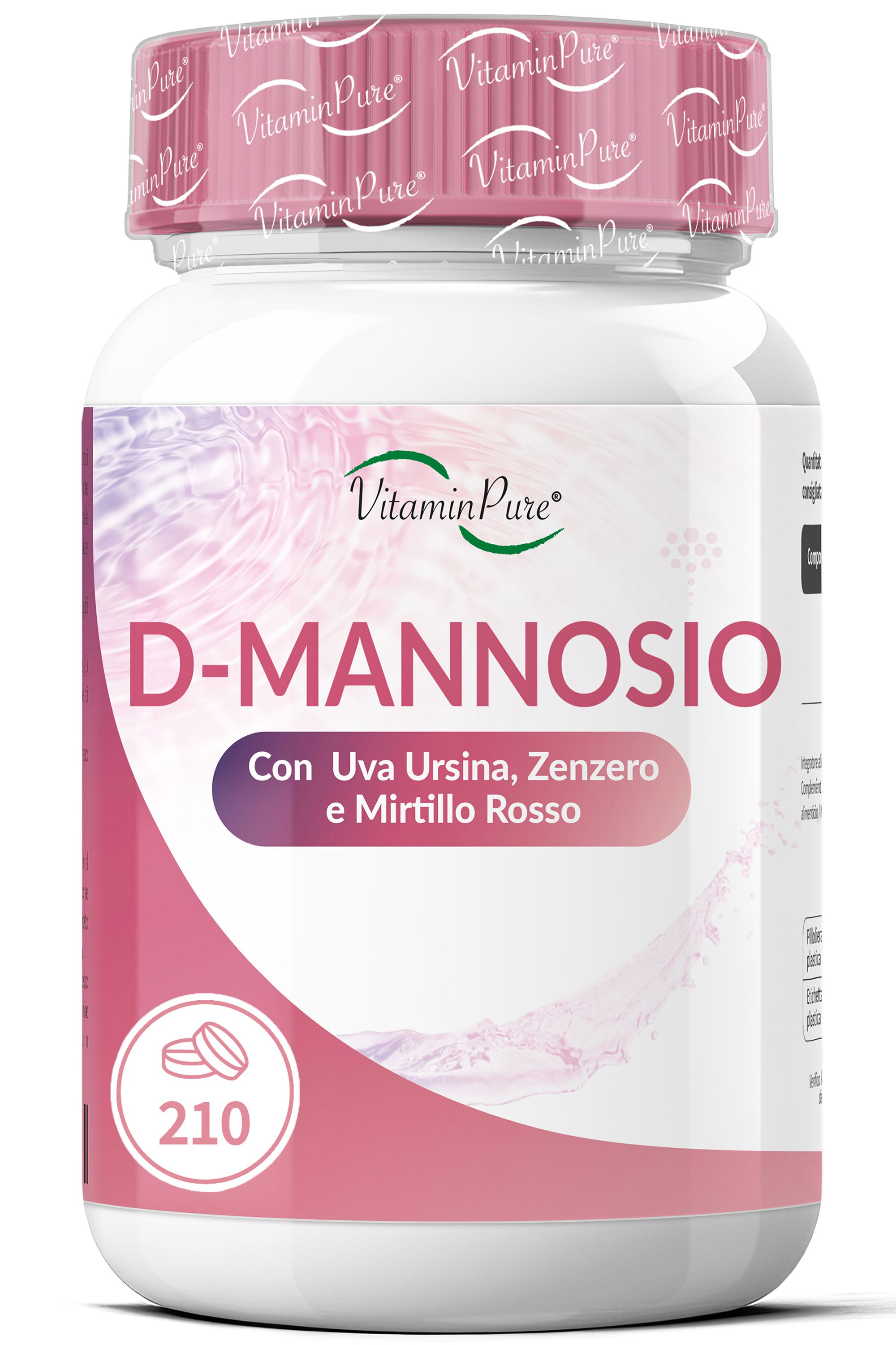 VitaminPure® D-Mannosio Puro 2000mg Integratore Cistite con Estratti Naturali