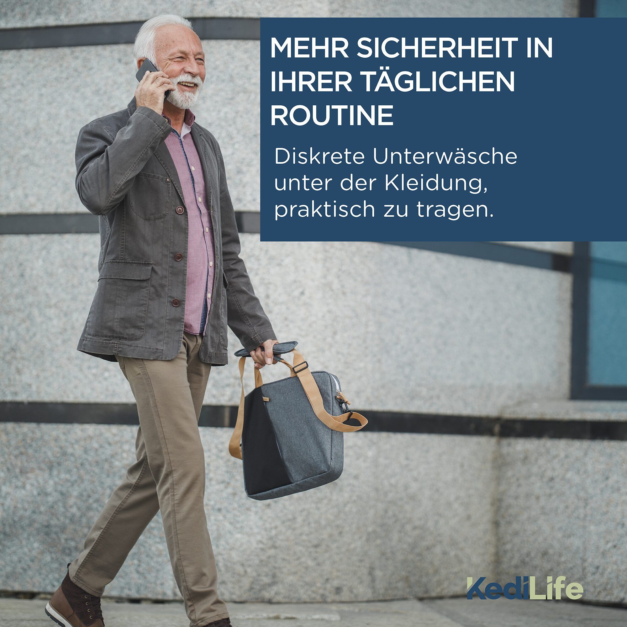 KediLife Inkontinenzunterhose für Herren, Boxershorts Schwarz