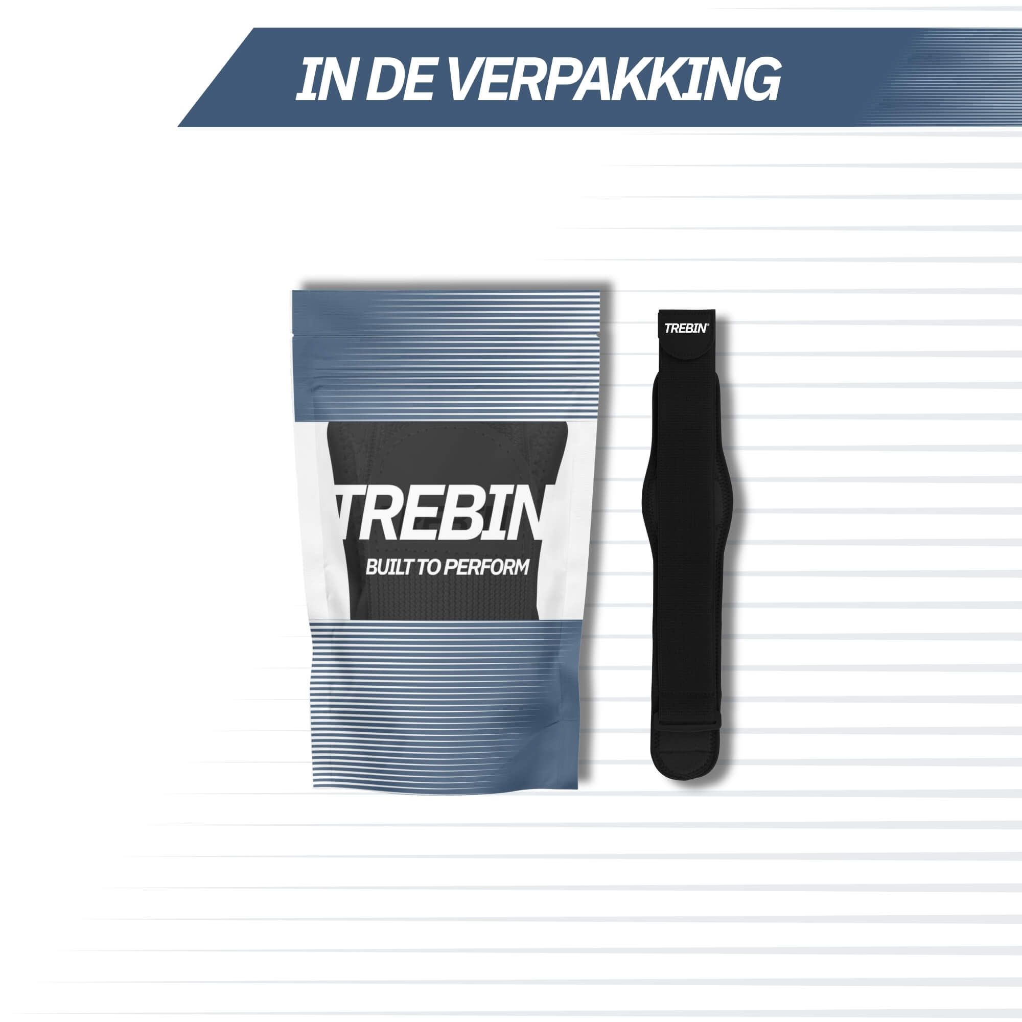 Mann mit Tennisschläger und schwarzer Ellbogenbandage. Text: Pour un usage actif.