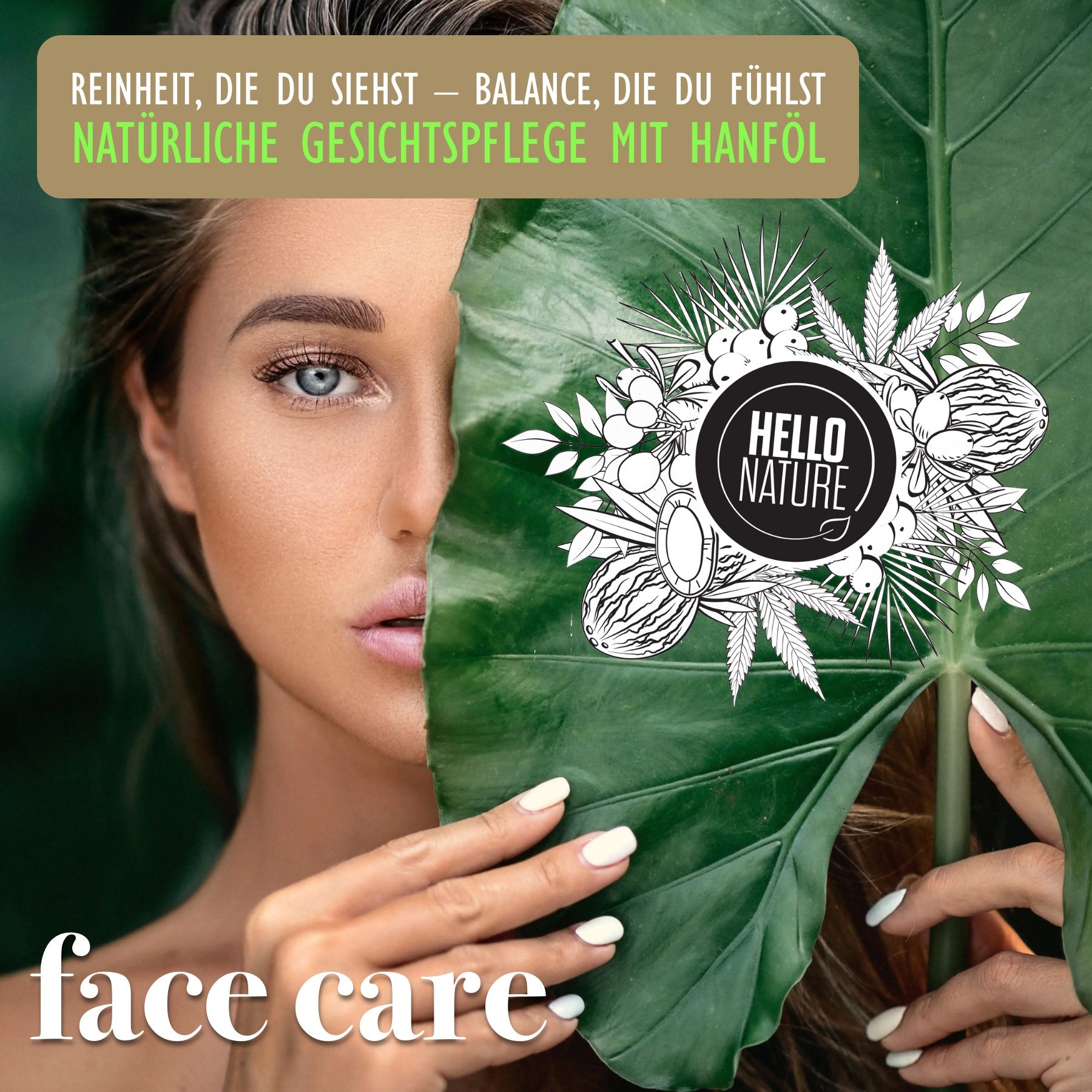 Hello Nature Gesichtspeeling für Gesichtspflege mit Hanföl