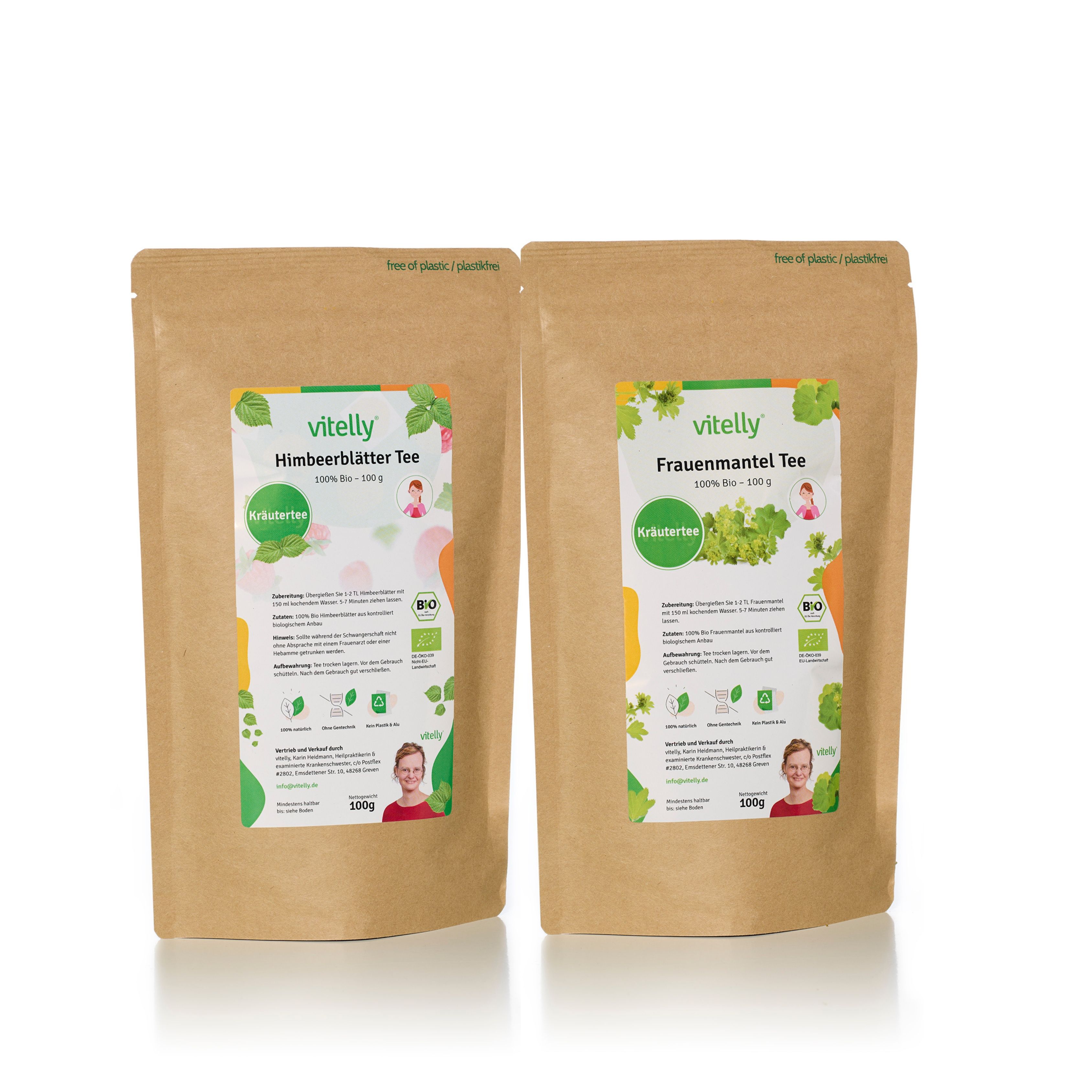 vitelly Himbeerblätter & Frauenmantel Bio Tee Set