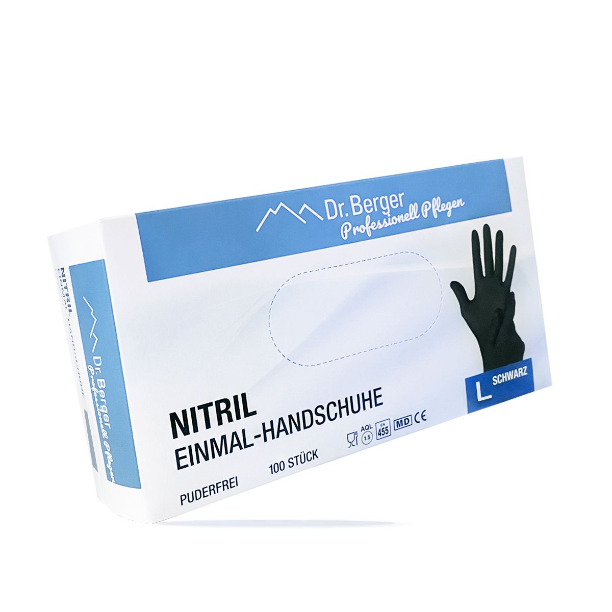 Dr. Berger Nitril Einmalhandschuhe latex- und puderfrei Schwarz Gr. L