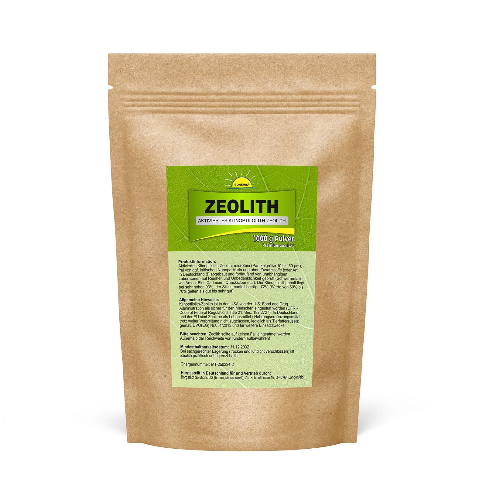 Bonemis® Zeolith in Premium-Qualität. microfeines Pulver im Beutel 1 kg