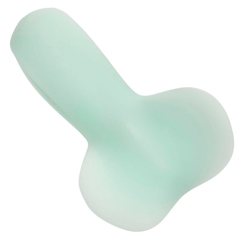 Türkisfarbener Vibrator mit abgerundeter Form.