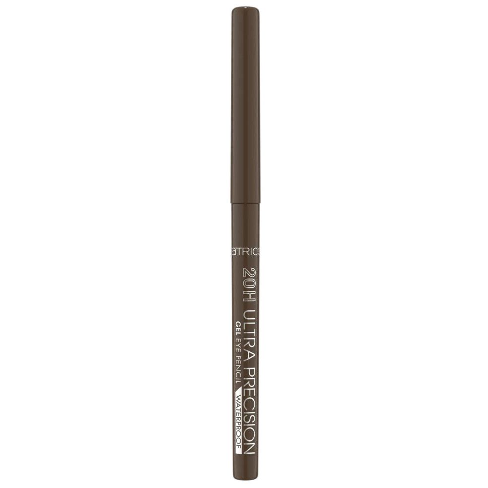Brauner Augengelstift. Text: 20H Ultra Präzision Gel Eye Pencil Waterproof. Marke Catrice.