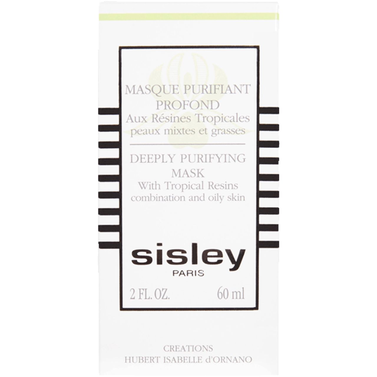 Weiße Verpackung mit schwarzer Schrift. Produktname: Masque Purifiant Profond. Marke: Sisley. Volumen: 60 ml.