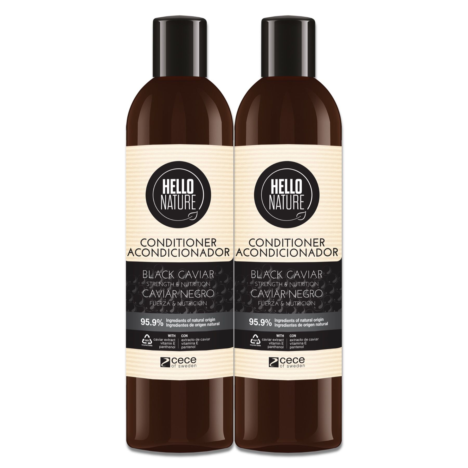Hello Nature Haarspülung mit Black Caviar für intensive Haarpflege 2x300 ml