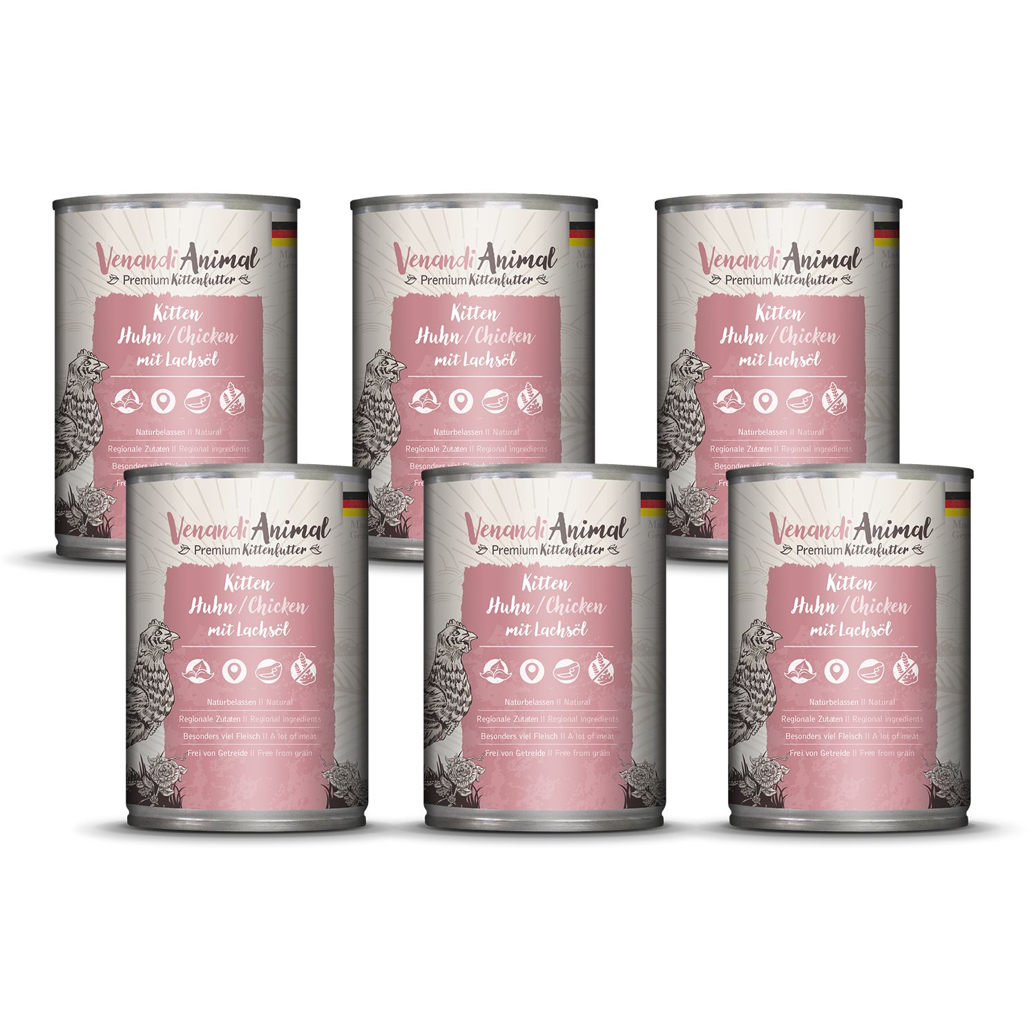 Venandi Animal - Kitten - Huhn mit Lachsöl