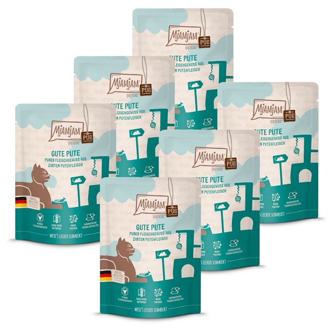 MjAMjAM - Quetschie Purer Fleischgenuss gute Pute pur 6x300 g Futter