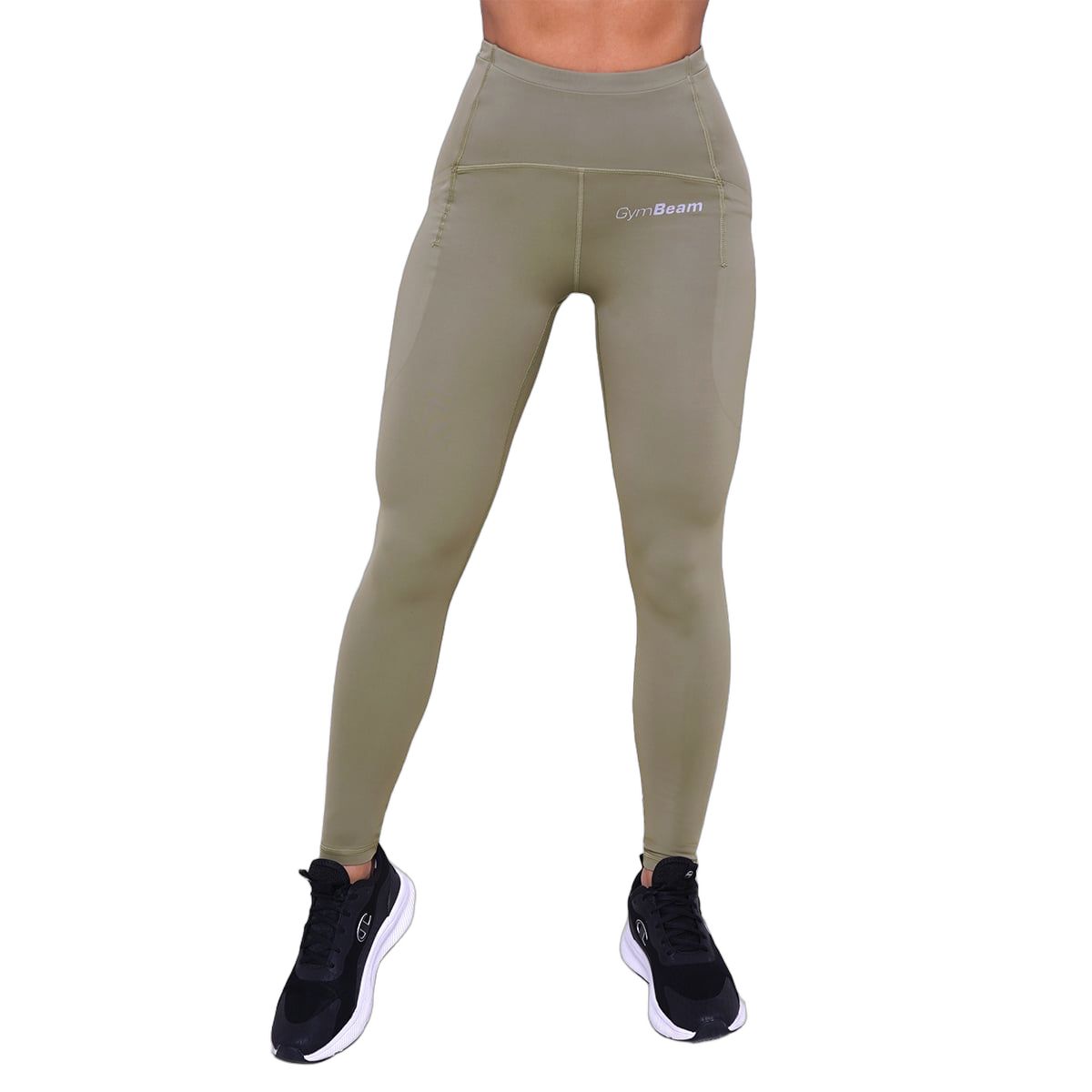 GymBeam Leggings Damen mit Kordelzug und Taschen in Vetiver 1 St