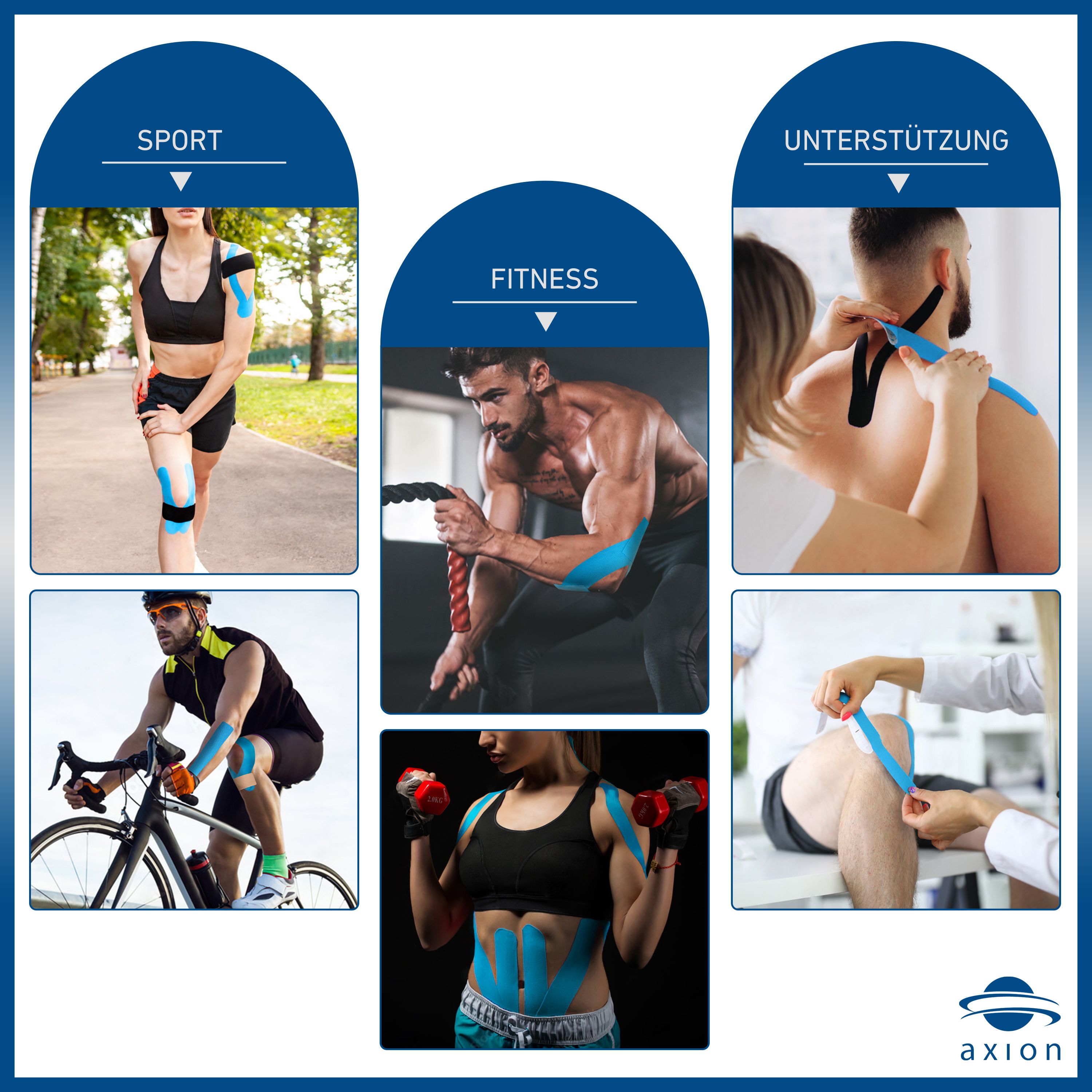 axion® Kinesio Tape Rolle SCHWARZ – 500 x 5 cm
