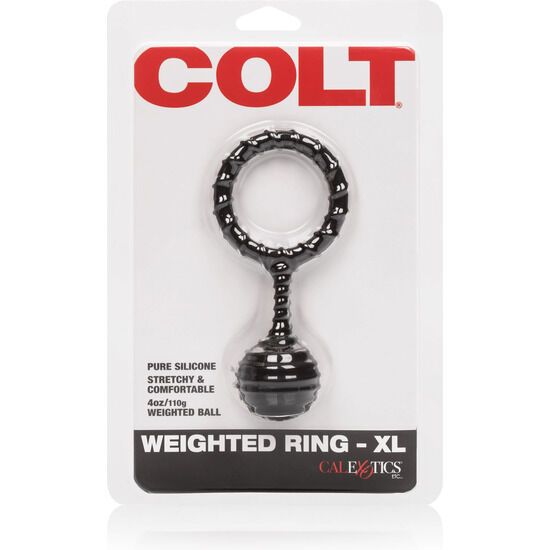 Verpackung mit schwarzem COLT Weighted Ring. Produktname und Marke deutlich sichtbar. Aus Silikon.