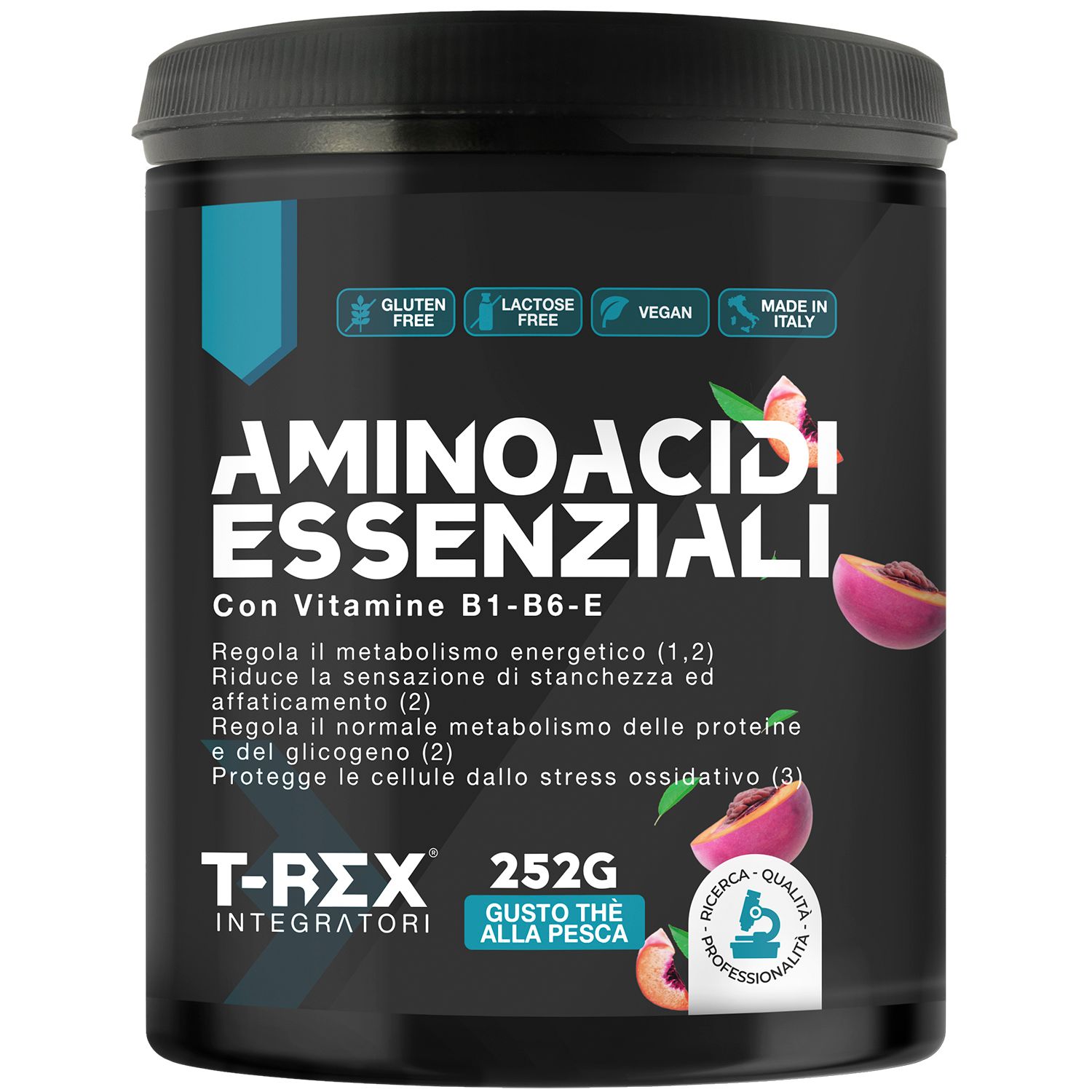T-Rex Integratori Eaa Aminoacidi essenziali Thè Pesca 252 g Polvere
