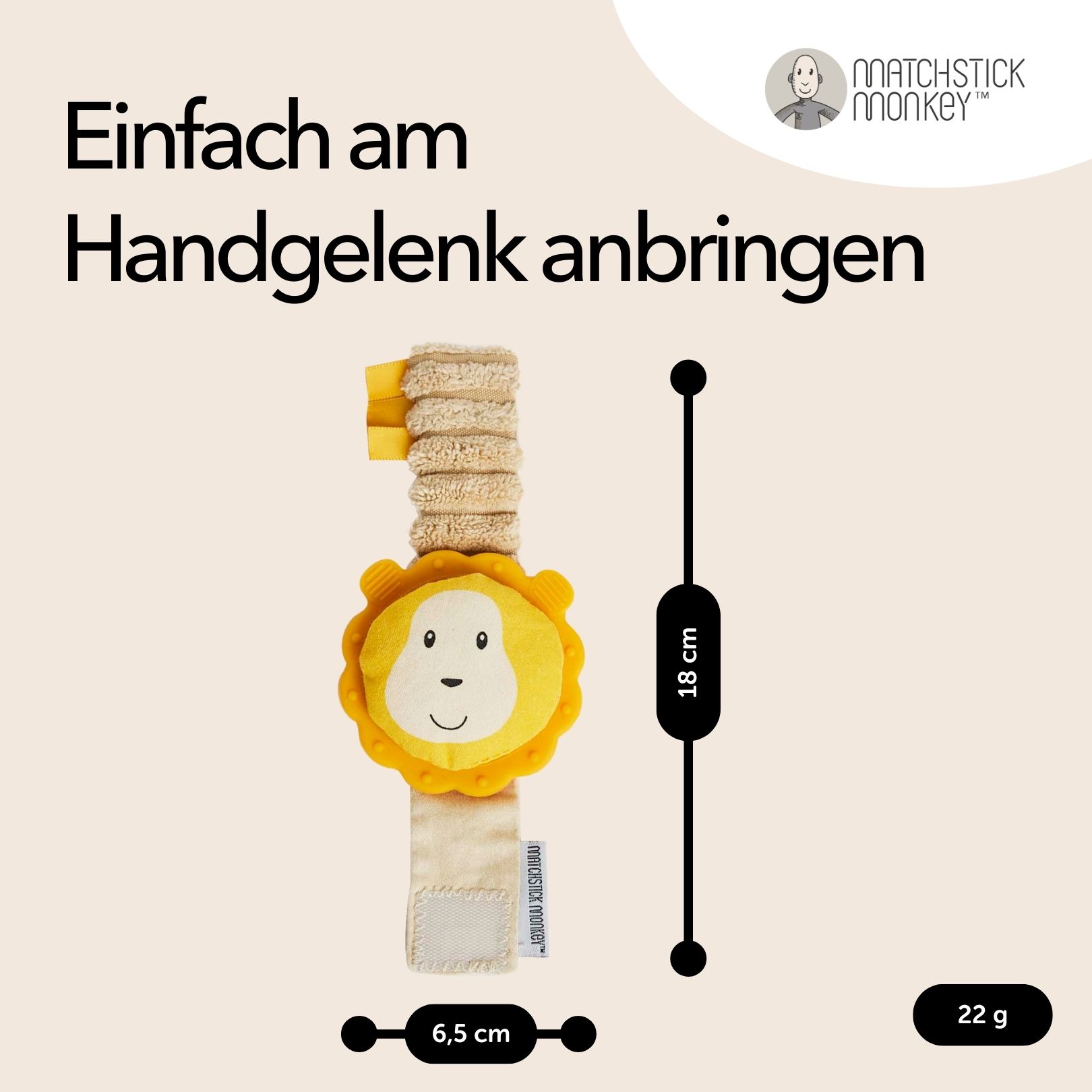Matchstick Monkey Beißring für das Handgelenk Ludo Löwe