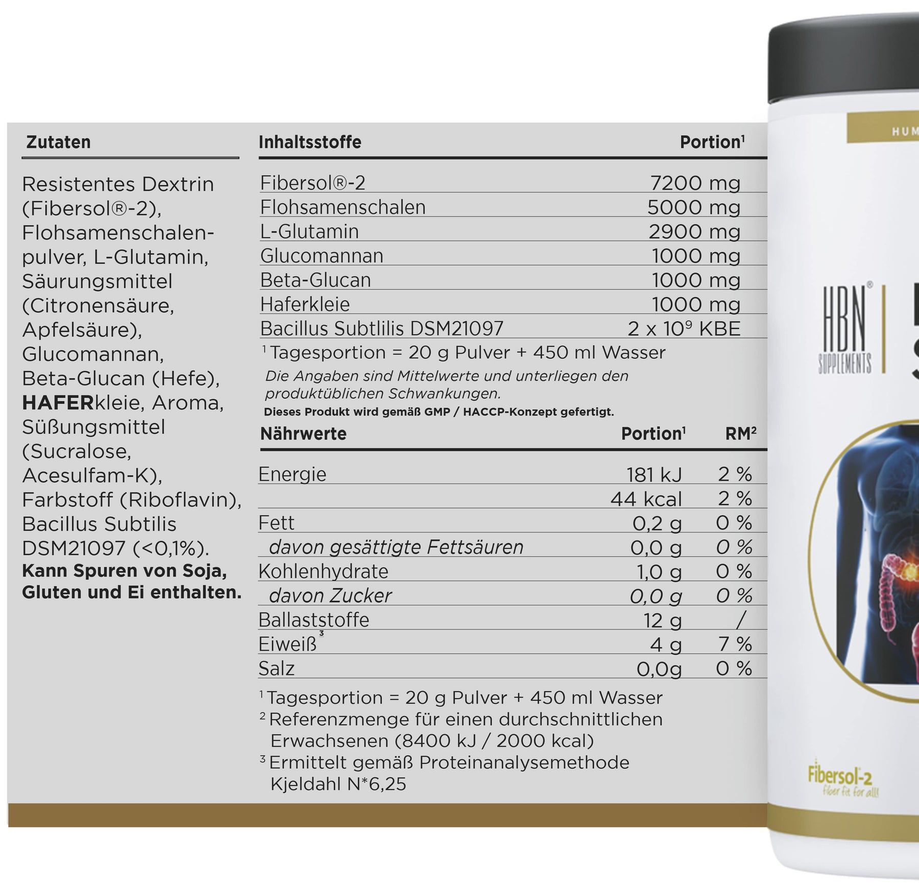 HBN Supplements - Bacillus Subtilis Biotic Gut Care Drink 600 g Pulver